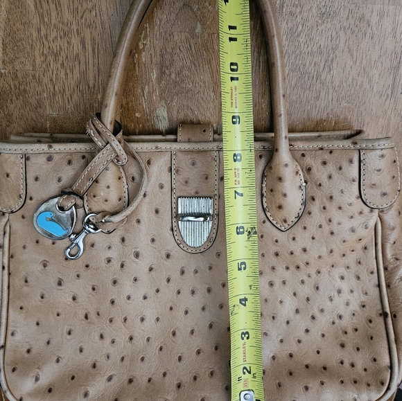Dooney & Bourke Vintage Embossed Ostrich Leather Double Handle Handbag Cognac - Picture 15 of 15